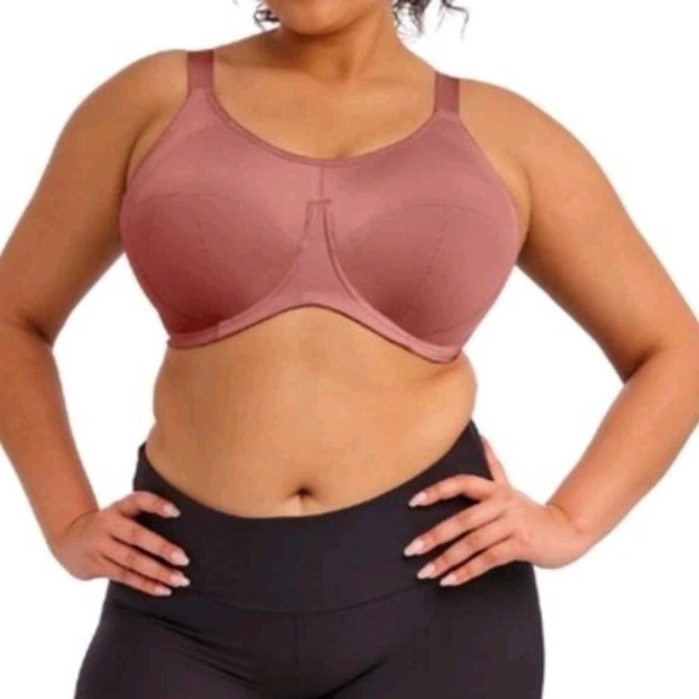 Elomi Energise Sports Bra Size 38H Rosewood Underwire Support